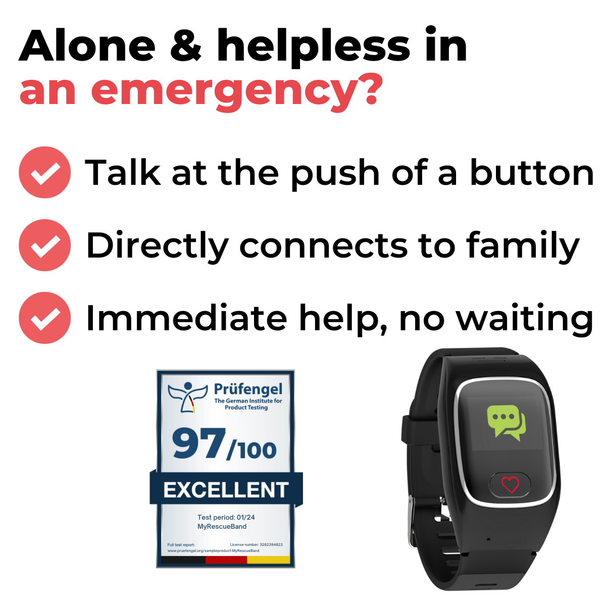Myrescueband - Emergency Wristband for Seniors
